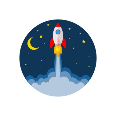 Roket fırlatma simgesi. vektör illüstrasyonu.