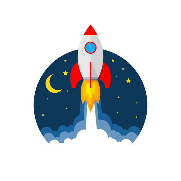 Icône de lancement de fusée. illustration vectorielle. — Image vectorielle