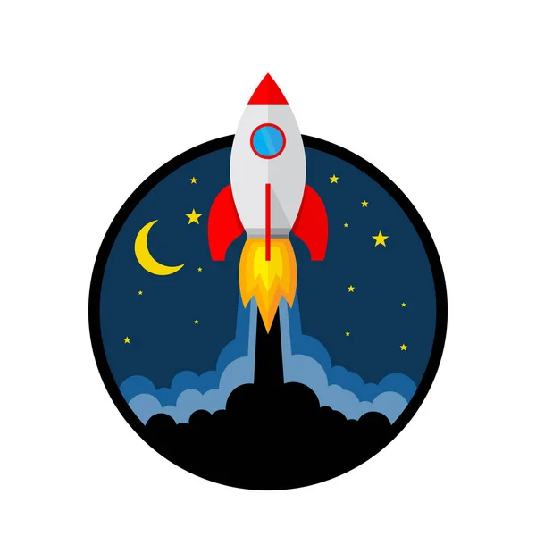 Icône de lancement de fusée. illustration vectorielle. — Image vectorielle