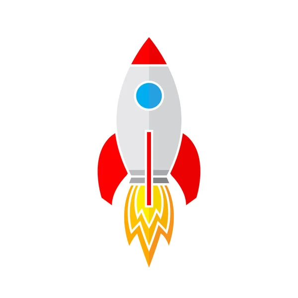 Ícone de nave espacial em design plano. Ilustração vetorial . —  Vetores de Stock