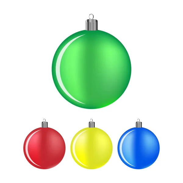 Set kerstballen. Vectorillustratie. — Stockvector