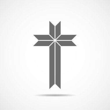 Gri Hıristiyan çapraz simgesi. Vektör çizim.