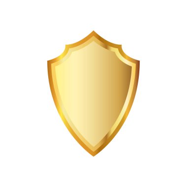 Altın kalkan kutsal kişilerin resmi. Vektör çizim.