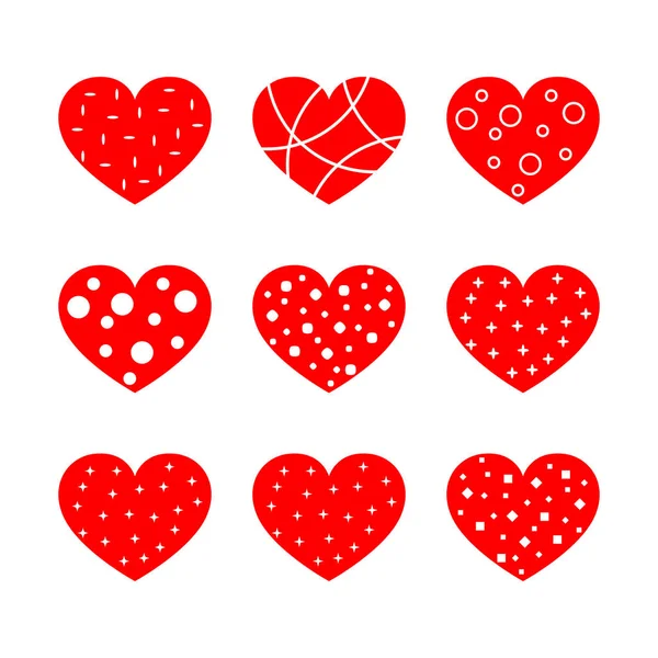 Hearts a Valentin-nap. Vektoros illusztráció. — Stock Vector