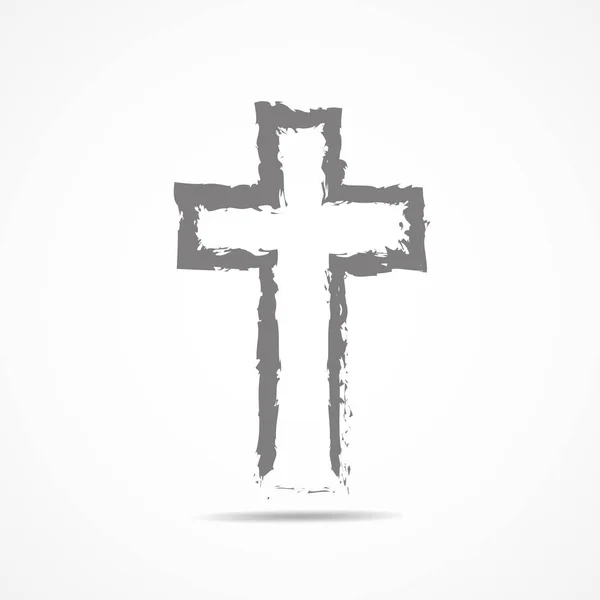 Icono de cruz cristiana abstracta. Ilustración vectorial . — Vector de stock