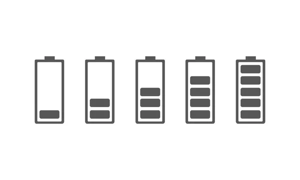 Ensemble d'icônes de charge de batterie. Illustration vectorielle . — Image vectorielle