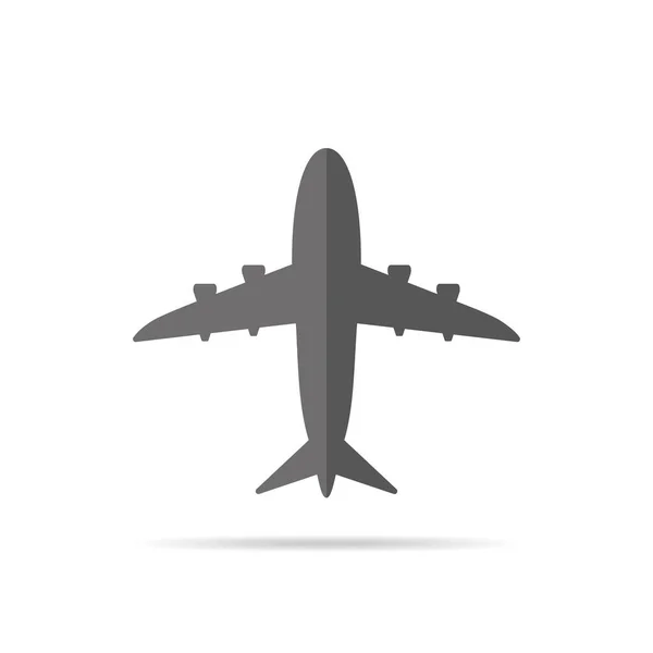 Ícone de avião cinza. Ilustração vetorial . — Vetor de Stock
