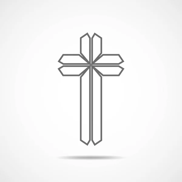 Икона Серого христианского креста. Векторная иллюстрация . — стоковый вектор