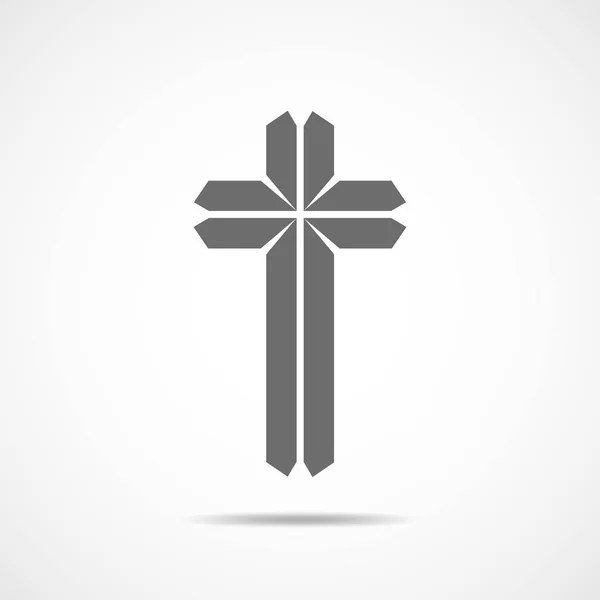 Grijze christelijke kruis pictogram. Vectorillustratie. — Stockvector