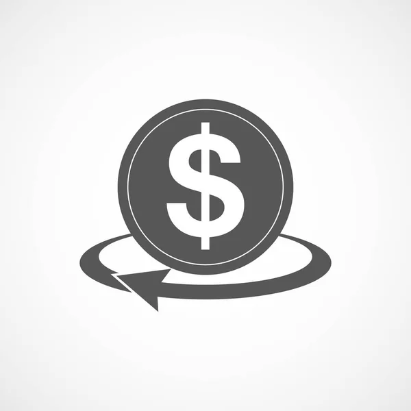 Gray money transfer icon. Vector illustration. — Stock Vector
