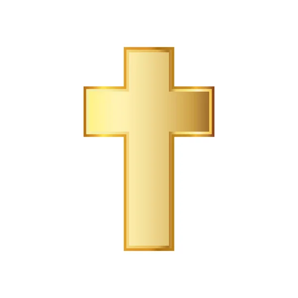 Goldenes christliches Kreuz. Vektorillustration. — Stockvektor