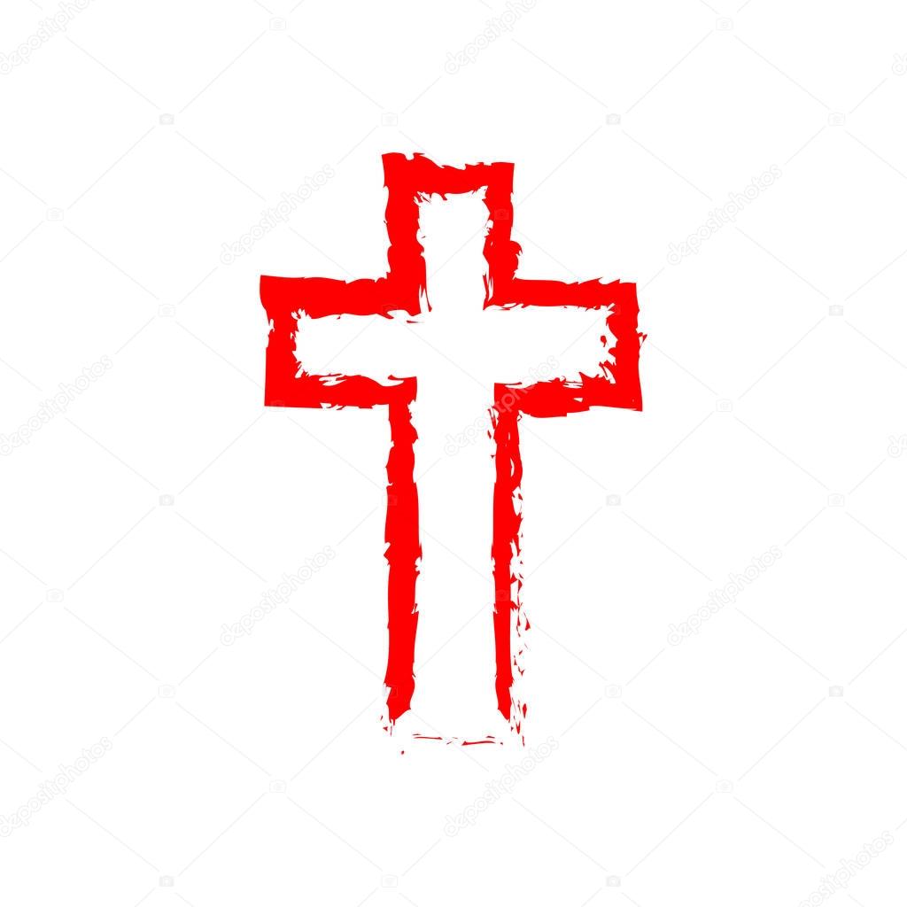 Abstract Christian cross icon. Vector illustration.