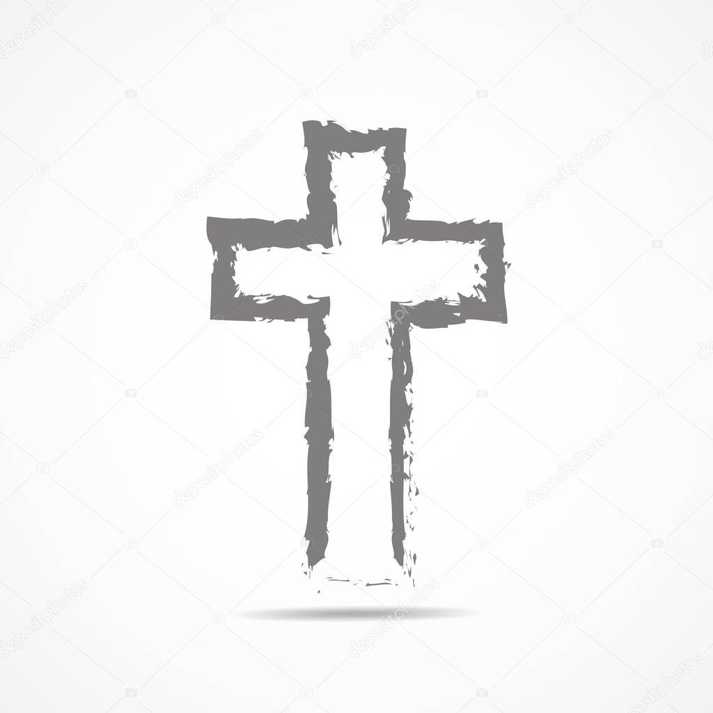 Abstract Christian cross icon. Vector illustration.