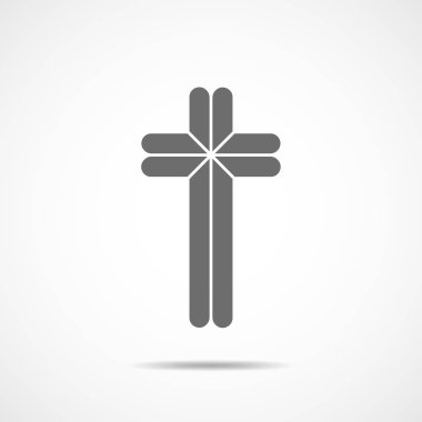 Gri Hıristiyan çapraz simgesi. Vektör çizim.