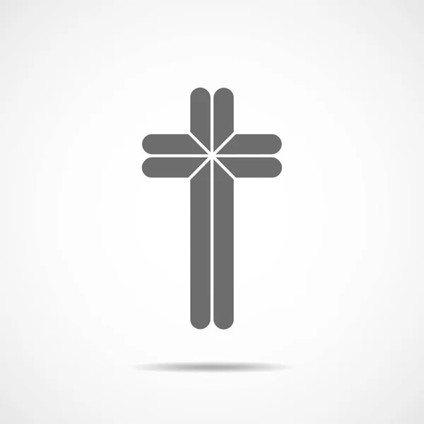 灰色のクリスチャン クロスのアイコン。ベクトル図. — ストックベクタ