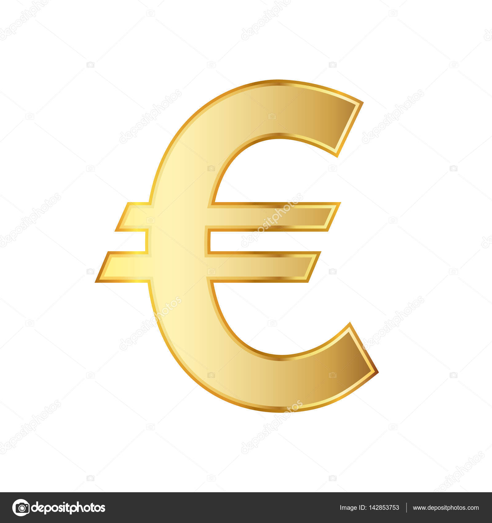 Golden Symbol Of The Euro Currency Vector Illustration Stock Vector Image By C Chekman1 142853753