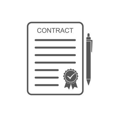 Gri iş sözleşme simgesi. Vektör çizim.