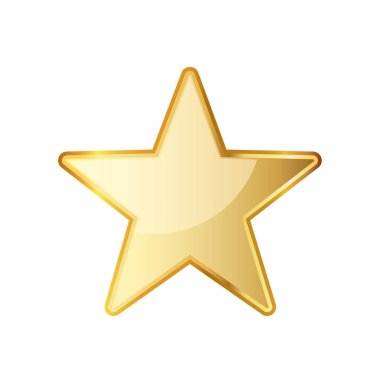 Altın yıldız simgesi. Vektör çizim.