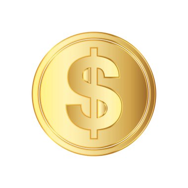 Altın dolar sikke simge. Vektör çizim.