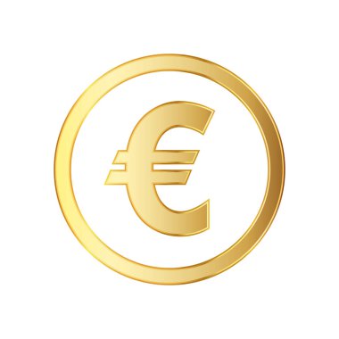 Euro para birimi cinsinden altın sembolü. Vektör çizim.