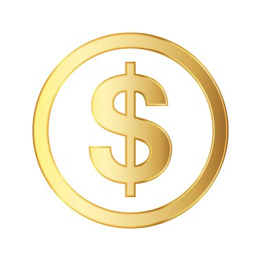Dolar altın sembolü. Vektör çizim.