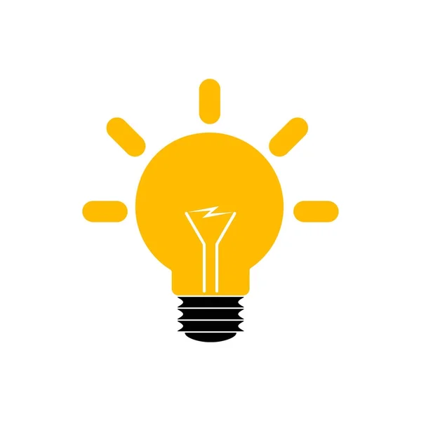 Yellow light bulb icon. Vector illustration. — Stock Vector