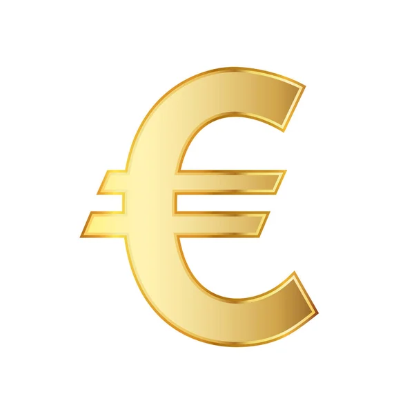Símbolo dorado de la moneda del euro. Ilustración vectorial . — Vector de stock