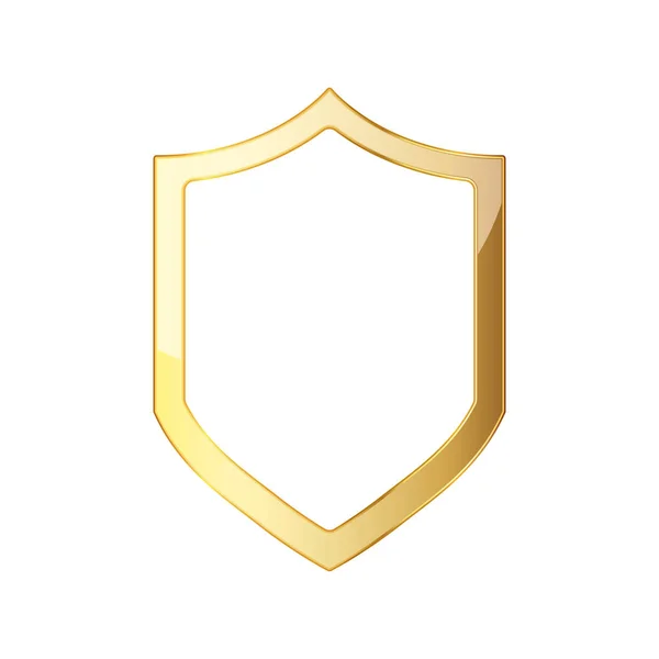 Goldenes Schild-Symbol. Vektorillustration. — Stockvektor