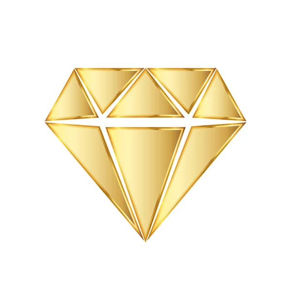 Golden diamod icon. Vector illustration — Stock Vector