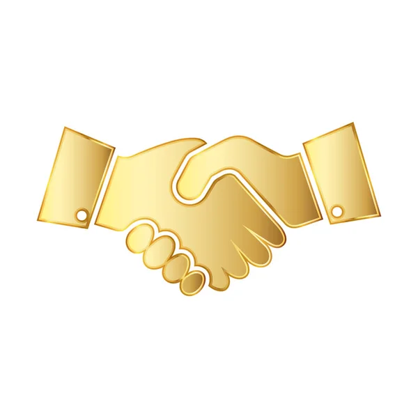 Golden handshake ikonen. Vektorillustration. — Stock vektor