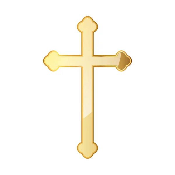 Golden Christian cross. Vector illustration. — Stock Vector