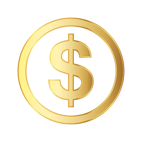Golden symbol of the dollar. Vector illustration. — Stock Vector