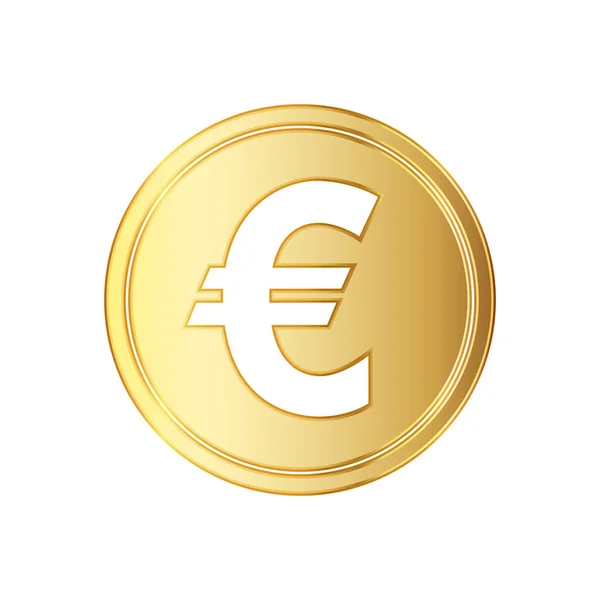 Golden euro coin icon. Vector illustration. — Stock Vector