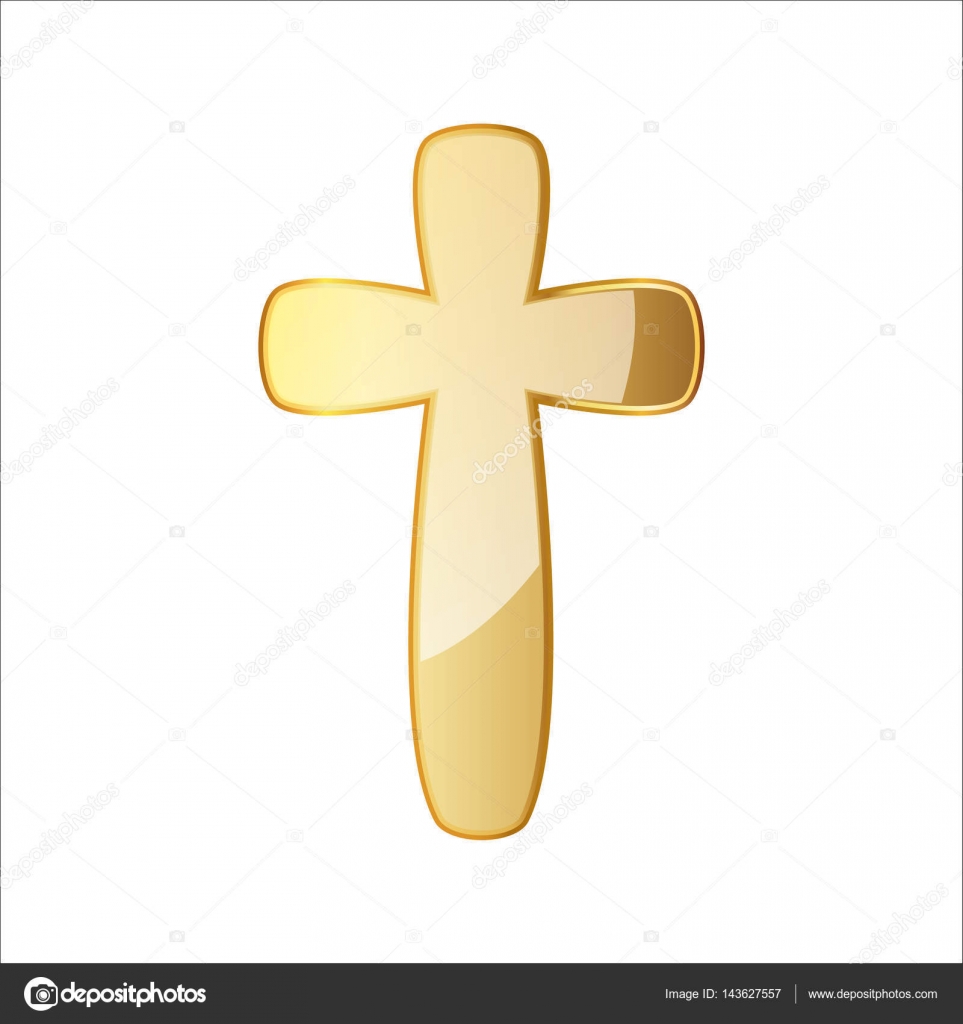 Golden Christian cross. Vector illustration. Stock Vector Image by ...