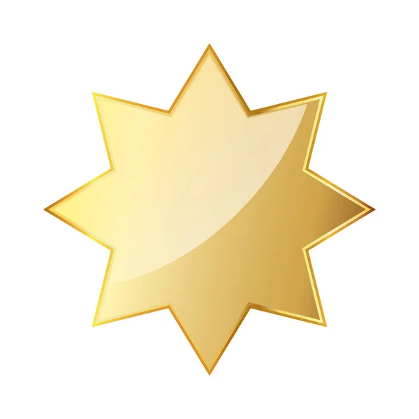 Icona a stella ottagonale dorata. Illustrazione vettoriale . — Vettoriale Stock