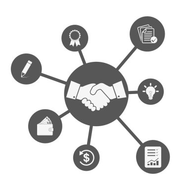 Kavramı başlatmak ve iş tanıtmak. Vektör çizim.