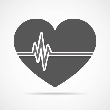 Kalp atışı ile kalp simgesi. Vektör çizim.