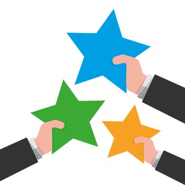 Elinde yıldız. Vektör çizim