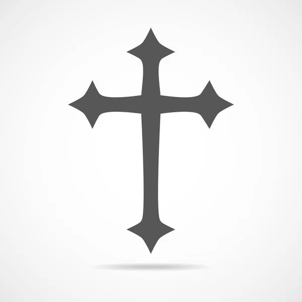 Grijze christelijke kruis pictogram. Vectorillustratie. — Stockvector