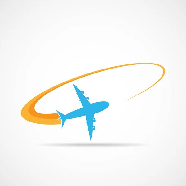 Airplane in sky. Vector illustration. — Stock Vector