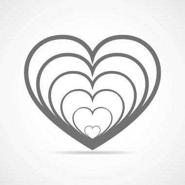 Soyut kalp simgesi. Vektör çizim.