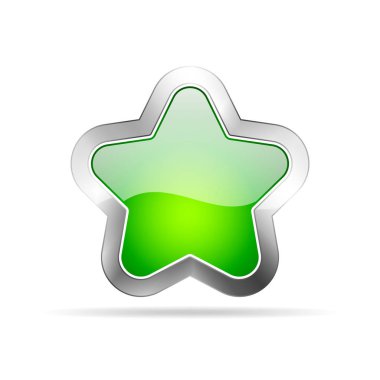 Parlak yıldız simgesi. Vektör çizim.