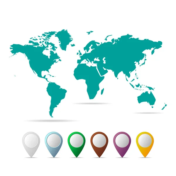 Dünya haritası. vektör illüstrasyonu.