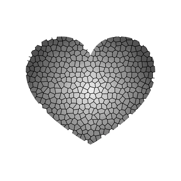 Corazón gris abstracto. Ilustración vectorial . — Vector de stock