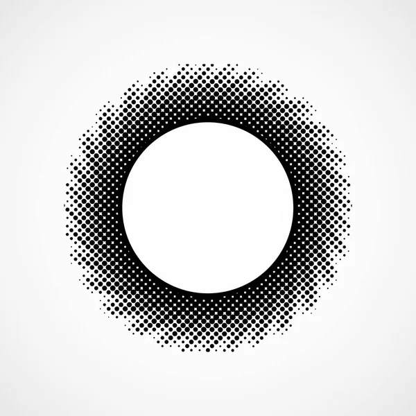 Black abstract halftone circle. Vector illustration — Stock Vector