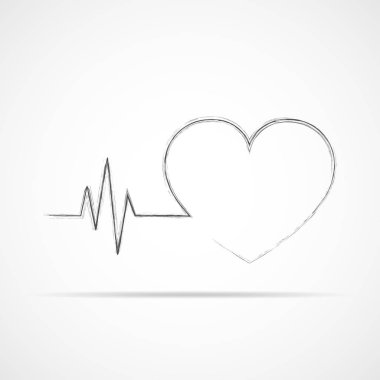 Kalp ikonu. Vektör illüstrasyonu.