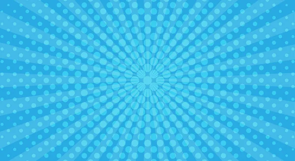 Rayos de sol azules medio tono de fondo. Ilustración vectorial . — Vector de stock