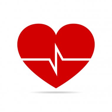 Kalp ikonu. Vektör illüstrasyonu.