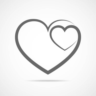 Soyut kalp simgesi. Vektör çizim.