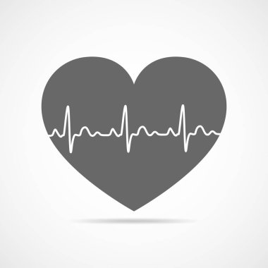 Kalp ikonu. Vektör illüstrasyonu.